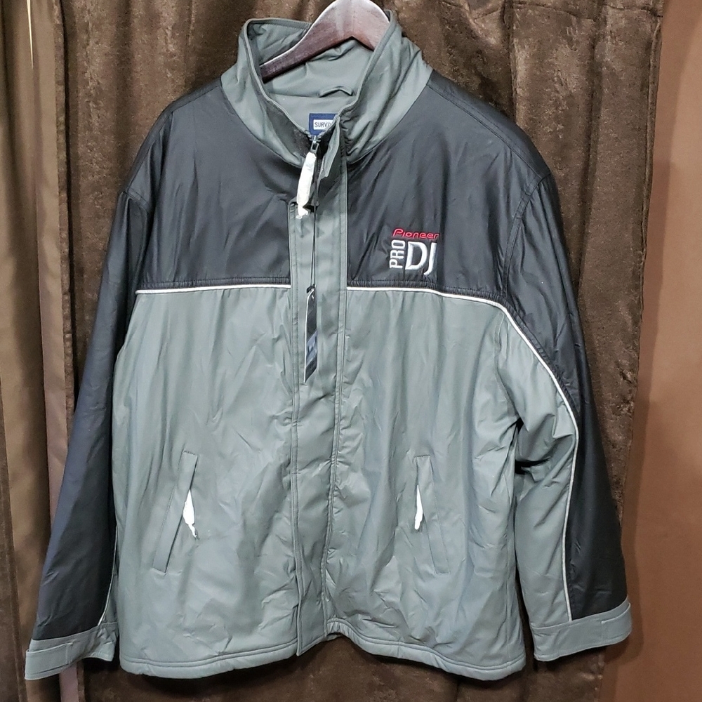 Survival Blue Men's Jacket PVC Polyester Pro DJ Pioneer Grey Winter Large New